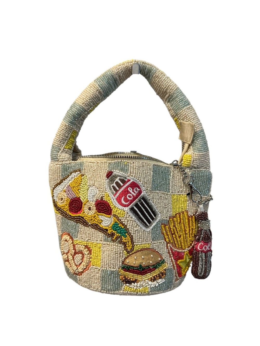 NEW Beaded Fast Food Bucket Bag - Multi Color